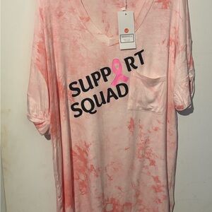 Nisholl Pink Support Squad Women's Short Sleeve Tee